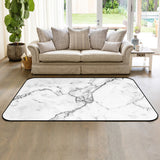 Black crack in Gray marble Sponge Rillet Rubber Rugs - LeobonZone