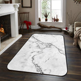Black crack in Gray marble Sponge Rillet Rubber Rugs - LeobonZone