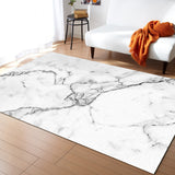Black crack in Gray marble Right Angle Felt Rugs - LeobonZone