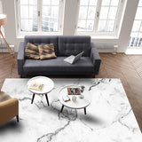 Black crack in Gray marble Right Angle Felt Rugs - LeobonZone