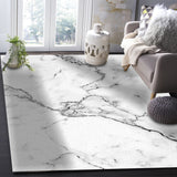 Black crack in Gray marble Right Angle Felt Rugs - LeobonZone