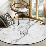 Black Crack in Gray Marble Circular Felt Rugs - LeobonZone
