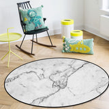 Black Crack in Gray Marble Circular Felt Rugs - LeobonZone