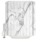 Black crack in Gray marble Waterproof Durable Shower Curtain - LeobonZone