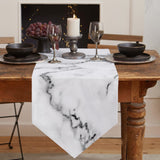 Black crack in Gray marble Table Runner Place Mats Sharp Angle - LeobonZone
