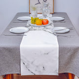 Black crack in Gray marble Table Runner Place Mats - LeobonZone