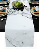 Black crack in Gray marble Table Runner Place Mats