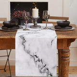 Black crack in Gray marble Table Runner Place Mats - LeobonZone