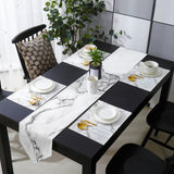 Black crack in Gray marble Table Flag And Table Mat Suit Sharp angle - LeobonZone