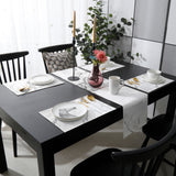 Black crack in Gray marble Table Flag And Table Mat Suit - LeobonZone