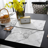 Black crack in Gray marble Table Flag And Table Mat Suit - LeobonZone