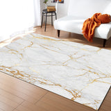 Golden marble and granite pattern Right Angle Felt Rugs - LeobonZone
