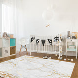 Golden marble and granite pattern Right Angle Felt Rugs - LeobonZone