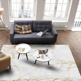 Golden marble and granite pattern Right Angle Felt Rugs - LeobonZone