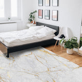 Golden marble and granite pattern Right Angle Felt Rugs - LeobonZone