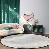 Golden marble and granite pattern Circular Felt Rugs - LeobonZone