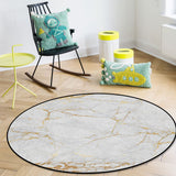 Golden marble and granite pattern Circular Felt Rugs - LeobonZone