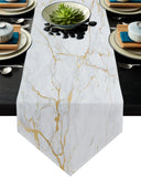 Golden marble and granite pattern Table Runner Place Mats Sharp Angle