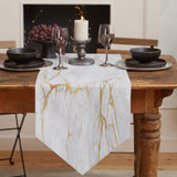 Golden marble and granite pattern Table Runner Place Mats Sharp Angle - LeobonZone