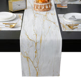 Golden marble and granite pattern Table Flag And Table Mat Suit - LeobonZone