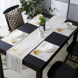 Golden marble and granite pattern Table Flag And Table Mat Suit