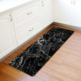 Black Marble and granite pattern Leather Doormat - LeobonZone