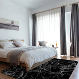 Black Marble and granite pattern Sponge Rillet Rubber Rugs - LeobonZone