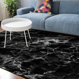 Black Marble and granite pattern Sponge Rillet Rubber Rugs - LeobonZone