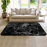 Black Marble and granite pattern Sponge Rillet Rubber Rugs - LeobonZone