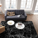 Black Marble and granite pattern Right Angle Felt Rugs - LeobonZone