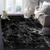 Black Marble and granite pattern Right Angle Felt Rugs - LeobonZone