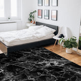 Black Marble and granite pattern Right Angle Felt Rugs - LeobonZone