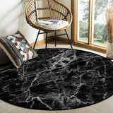 Black Marble and granite pattern Circular Felt Rugs - LeobonZone