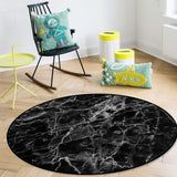 Black Marble and granite pattern Circular Felt Rugs - LeobonZone