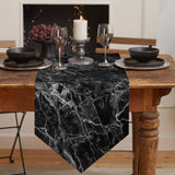 Black Marble and granite pattern Table Runner Place Mats Sharp Angle - LeobonZone
