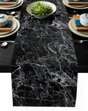 Black Marble and granite pattern Table Runner Place Mats - LeobonZone