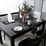 Black Marble and granite pattern Table Flag And Table Mat Suit Sharp angle - LeobonZone