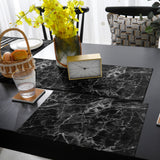 Black Marble and granite pattern Table Flag And Table Mat Suit - LeobonZone