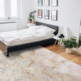 Beige Marble and granite pattern Right Angle Felt Rugs - LeobonZone