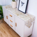 Beige Marble and granite pattern Table Runner Place Mats Sharp Angle - LeobonZone