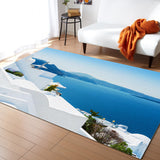 Santorini landscape Right Angle Felt Rugs - LeobonZone