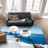 Santorini landscape Right Angle Felt Rugs - LeobonZone