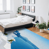 Santorini landscape Right Angle Felt Rugs - LeobonZone