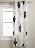 Gold Marbling square Splicing window curtains - LeobonZone