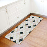 Gold Marbling square Splicing Leather Doormat - LeobonZone
