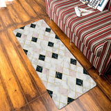 Gold Marbling square Splicing Leather Doormat - LeobonZone