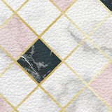 Gold Marbling square Splicing Leather Doormat - LeobonZone