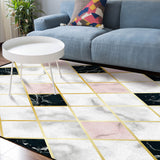 Gold Marbling square Splicing Sponge Rillet Rubber Rugs - LeobonZone