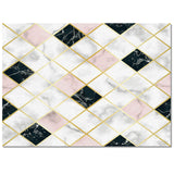 Gold Marbling square Splicing Right Angle Felt Rugs - LeobonZone