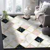 Gold Marbling square Splicing Right Angle Felt Rugs